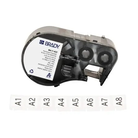 Produktfoto 1 von Brady B-422 Etikett für BMP41, BMP51, BMP53, M511, M410, M510 auf Schwarz auf Weiß, 12.70mm