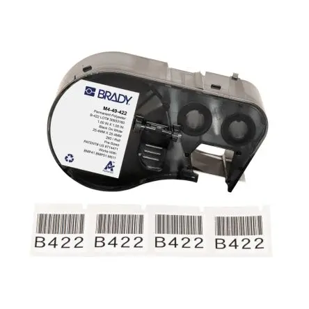 Produktfoto 1 von Brady B-422 Etikett für BMP41, BMP51, BMP53, M511, M410, M510 auf Schwarz auf Weiß, 25.40mm