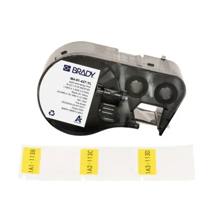 Produktfoto 1 von Brady B-427 Etikett für BMP41, BMP51, BMP53, M511, M410, M510 auf Schwarz auf Gelb, Transparent, 38.10mm
