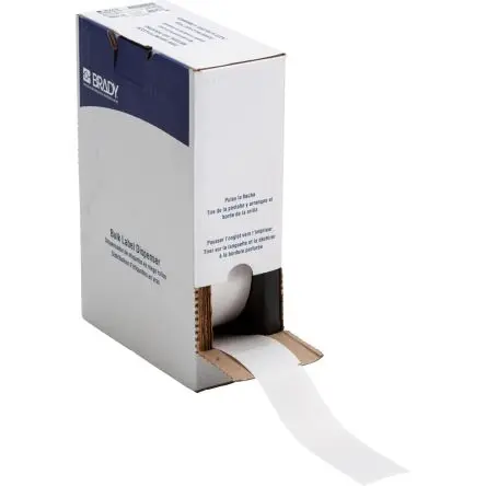 Produktfoto 1 von Brady Etikett B. 38.1 mm für BMP61, BMP71, M610, M611, M710 500 Per Pack auf Weiß, Klar 152.4 mm Beschichtet Vinyl
