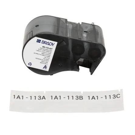 Produktfoto 1 von Brady B-427 Etikett für BMP51, BMP53, M511, M510 auf Schwarz auf Weiß, Transparent, 25.40mm