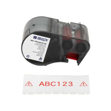 Produktfoto 1 von Brady Etikett Rot für BMP51, BMP53, M510, M511 auf Weiß, Rot 7.62 m 38.1 mm 7.62 m 38.1 mm