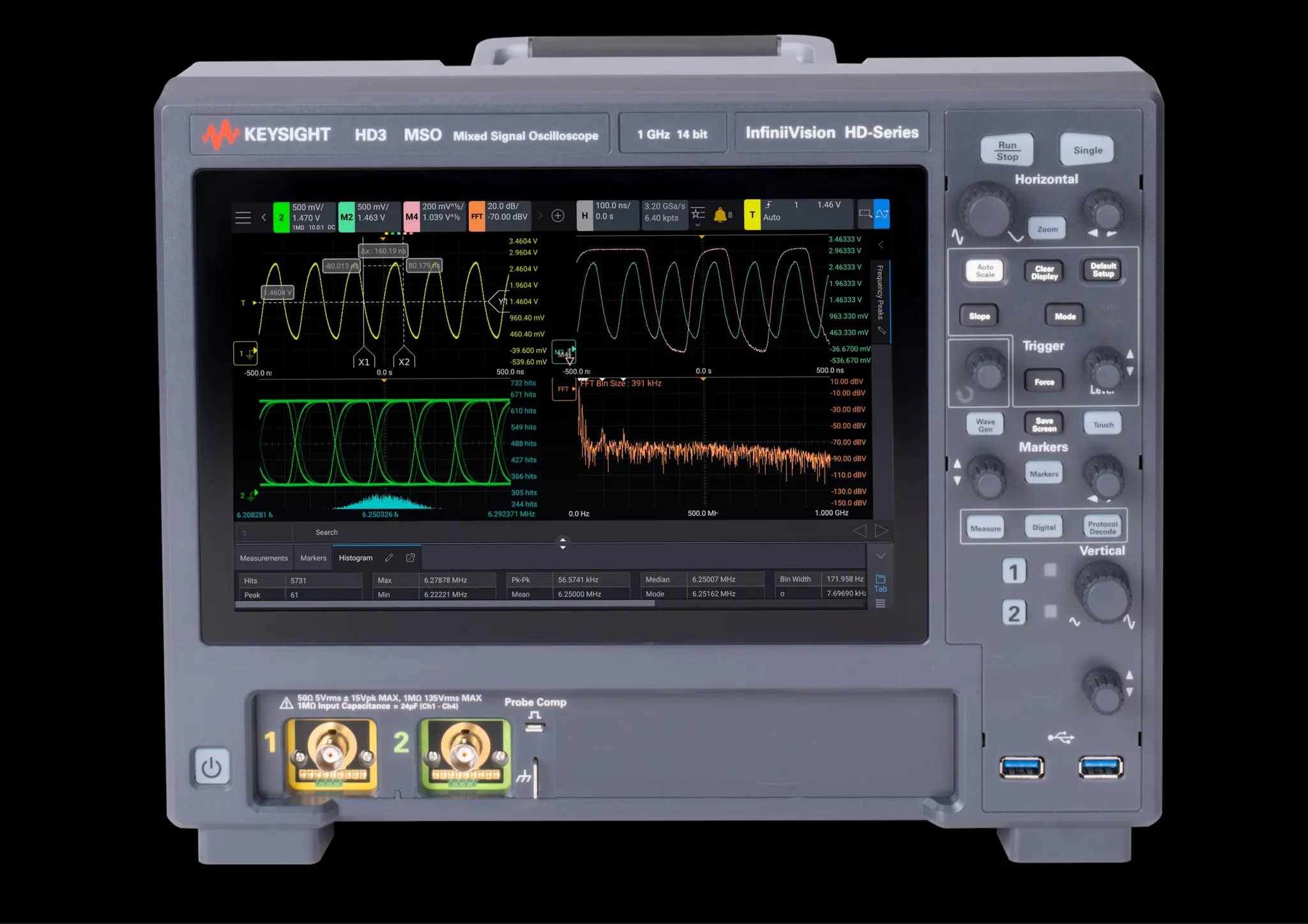 Produktfoto 1 von Keysight HD3 HD302MSO Mixed-Signal Tisch Oszilloskop 2-Kanal Analog / 16 Digital 1GHz