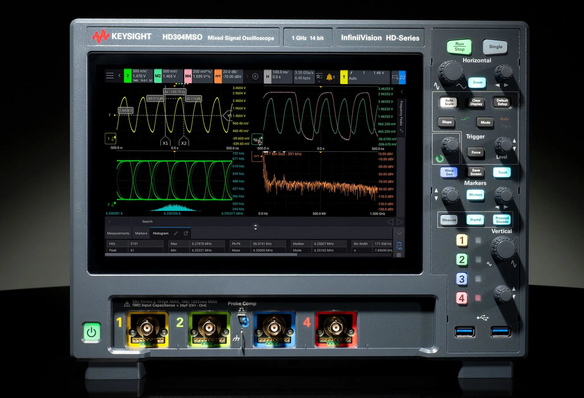 Keysight HD3 HD304MSO-01G Mixed-Signal Tisch Oszilloskop 4-Kanal Analog / 16 Digital 1GHz