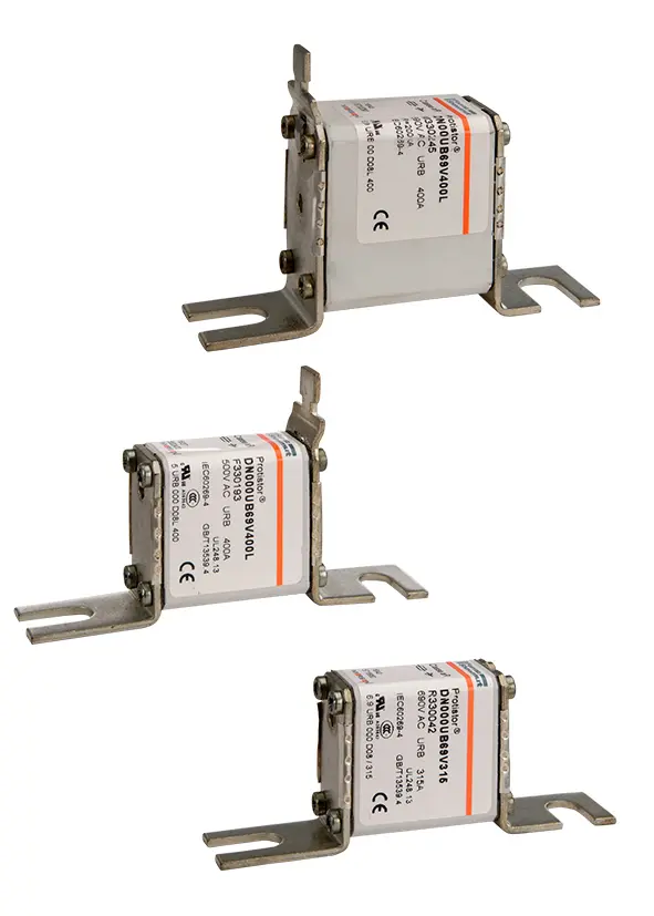 Produktfoto 1 von Mersen NH-Sicherung mit Schraublaschen NH000, 660V ac / 250A FF, URB DIN 80, Lochabstand 77.5mm