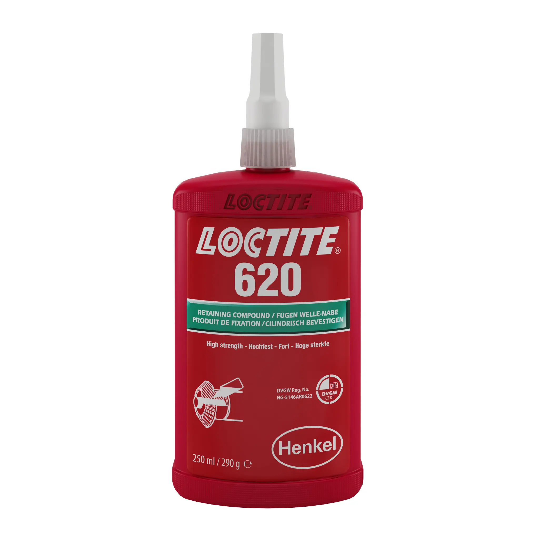Loctite 620 Fügeklebstoff, Mittel bis Hoch Flüssig Grün Methacrylatester, Flasche 250 ml, 250 °C, 0 °C