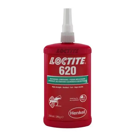 Produktfoto 1 von Loctite 620 Fügeklebstoff, Mittel bis Hoch Flüssig Grün Methacrylatester, Flasche 250 ml, 250 °C, 0 °C