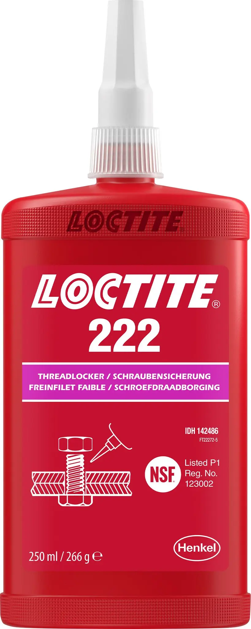 Produktfoto 1 von Loctite 222 Schraubensicherung Lila 250 ML, schwach aushärtend in 24 Std.