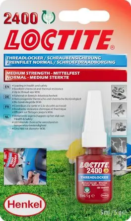 Produktfoto 1 von Loctite 2400 Schraubensicherung Flüssig Blau 5 ml, Mittelfest aushärtend in 24 h