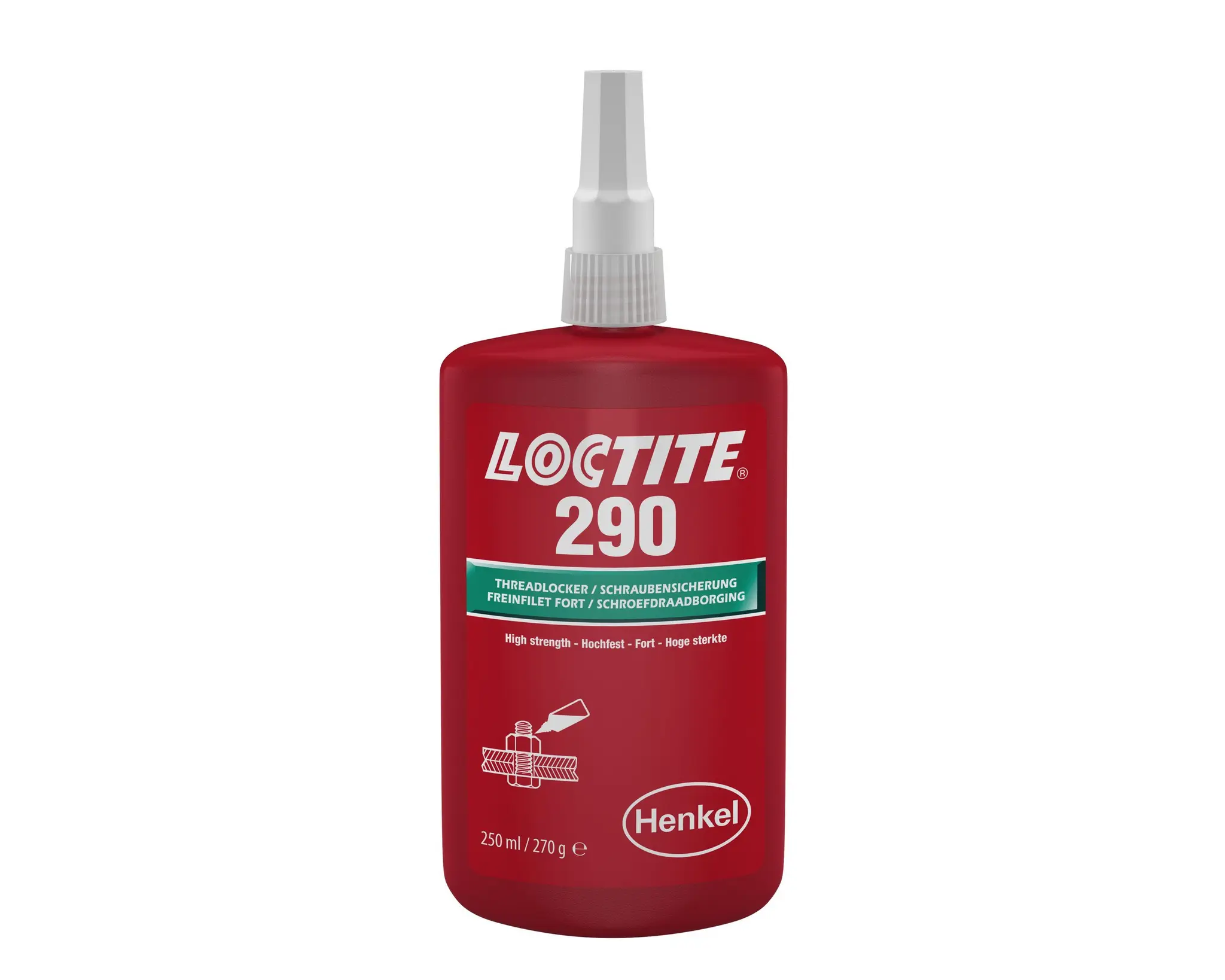 Produktfoto 1 von Loctite 290 Schraubensicherung Grün 250 ML, Hochfest aushärtend in 24 Std.