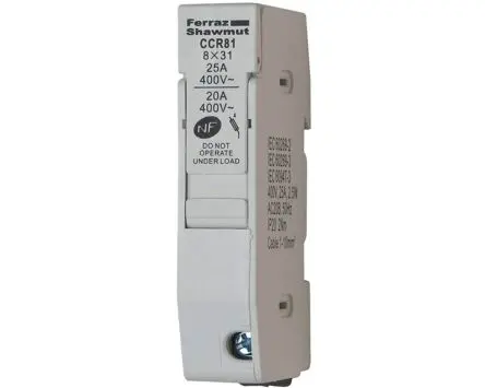 Mersen Sicherungshalter für Hutschienenmontage 10 x 38 mm CCR CCR 25A 400V ac 1-polig