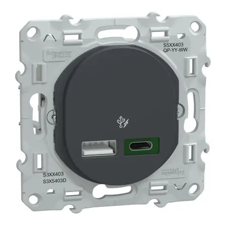 Produktfoto 1 von Schneider Electric Ovalis Lichtschalter 1-teilig Anthrazit IP20 2A, 4 A, Absolut