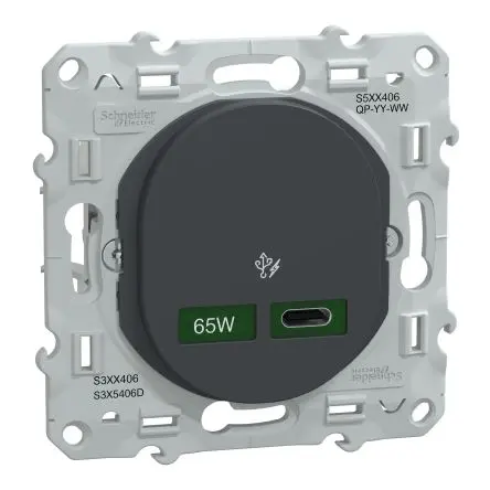 Produktfoto 1 von Schneider Electric Ovalis Lichtschalter 1-teilig Anthrazit IP20 3A, ABS