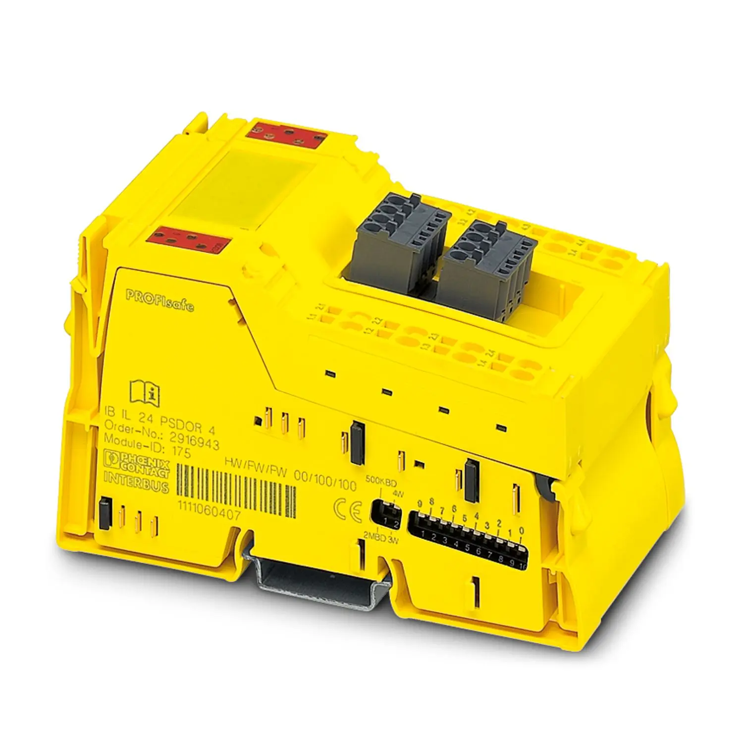 Produktfoto 1 von Phoenix Contact Inline Sicherheitsmodul, 24 V dc Nein, 2 Eingänge / 4 Ausgänge / 8.7 W