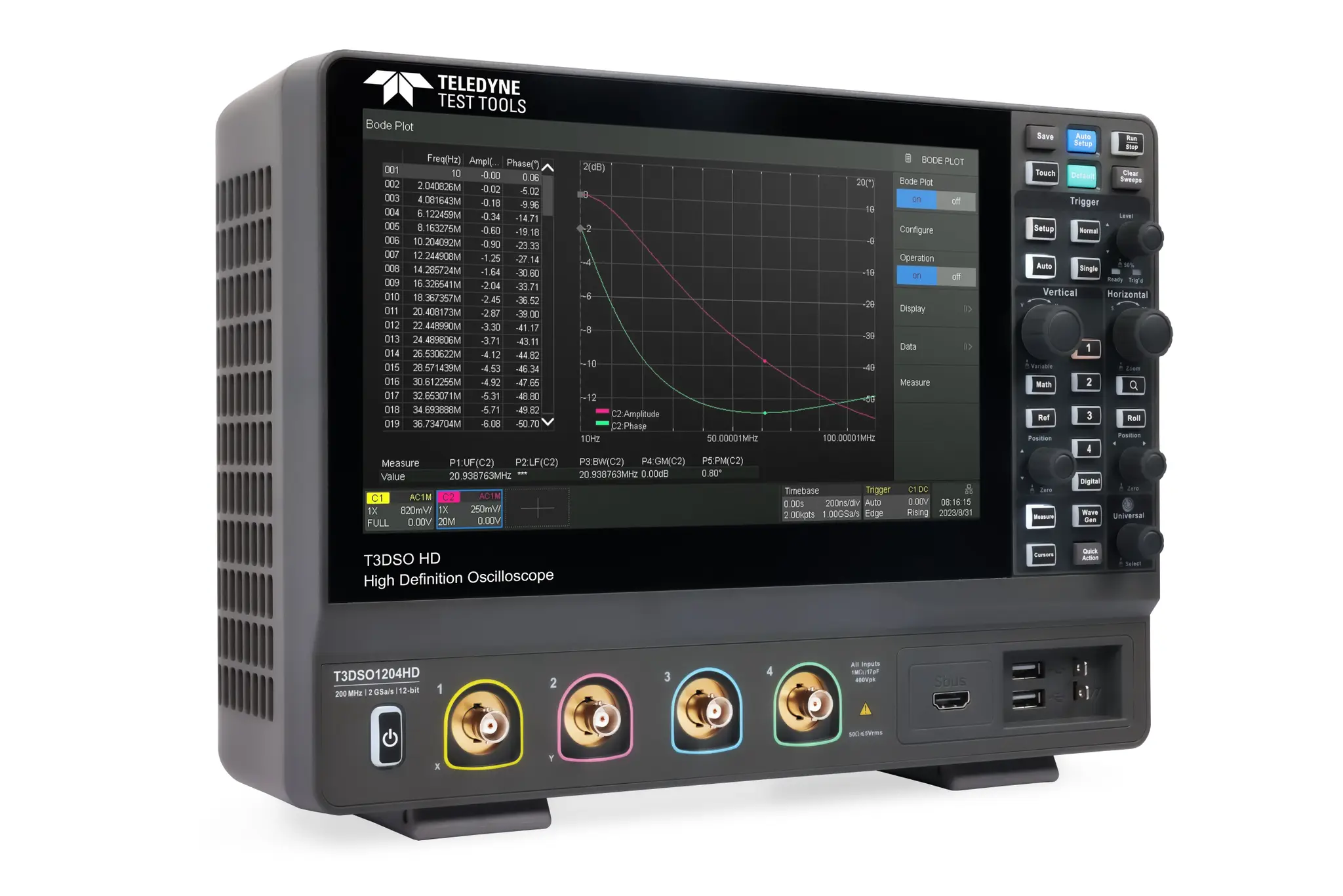 Produktfoto 1 von Teledyne LeCroy T3DSO1000HD Speicher Tisch Oszilloskop 4-Kanal Analog 200MHz