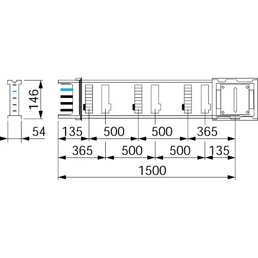 Produktfoto 1 von Schneider Electric Canalis Schienenkasten, Aluminium 54 mm 54 mm