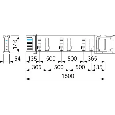 Produktfoto 1 von Schneider Electric Canalis Schienenkasten, Aluminium 54 mm 54mm