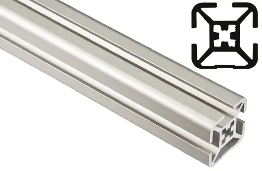 Produktfoto 1 von FlexLink Silber XF Aluminium Strebenprofil 30 x 30 mm, 3-fach Nut 7.2 mm, Länge 2000 mm XF