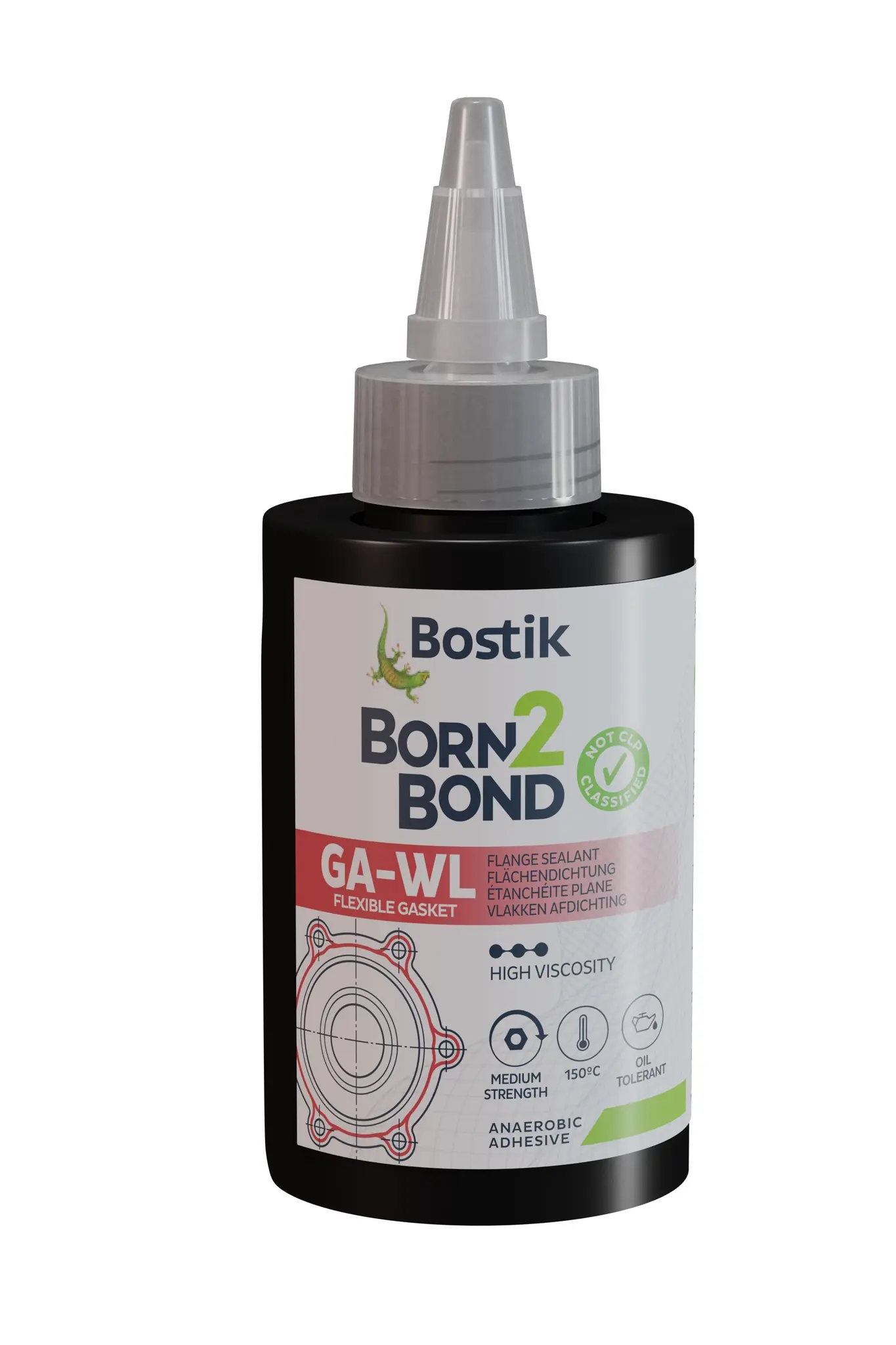 Produktfoto 1 von Bostik Born2Bond GA-WL Flächendichtung anaerob Paste Rot Abdichtung, Flasche 50 ml aushärtend in 40 min
