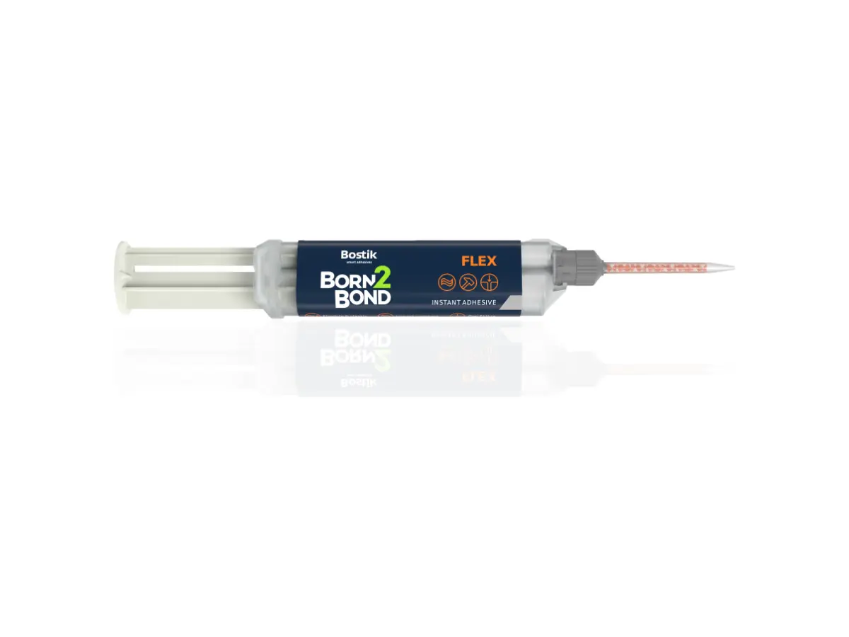 Produktfoto 1 von Bostik Born2Bond Flex Sekundenkleber Cyanacrylat Gel Klar, Spritze 10 g