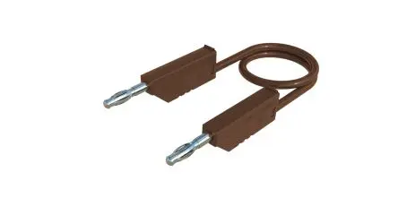 Produktfoto 1 von Hirschmann Test & Measurement Prüfspitze 32A Buchse / Stecker, Braun Polyvinylchlorid-isoliert 25 cm, 60V dc