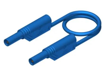 Produktfoto 1 von Hirschmann Test & Measurement Prüfspitze 16A Buchse / Stecker, Blau Silikon-isoliert 2 m, 1kV