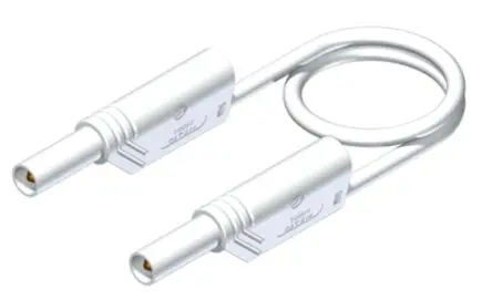 Produktfoto 1 von Hirschmann Test & Measurement Prüfspitze 32A Buchse / Stecker, Weiß Polyvinylchlorid-isoliert 25 cm, 1kV