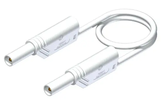 Produktfoto 1 von Hirschmann Test & Measurement Prüfspitze 32A Buchse / Stecker, Weiß Polyvinylchlorid-isoliert 25 cm, 1000 V