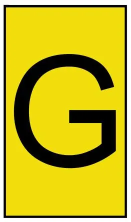 Produktfoto 1 von HellermannTyton Ovalgrip Kabelmarkierung Aufschiebbar, Beschriftung: G, Schwarz Gelb, Ø 2.5 mm - 6 mm, 5 mm x 8.6mm