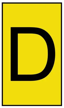 Produktfoto 1 von HellermannTyton Ovalgrip Kabelmarkierung Aufschiebbar, Beschriftung: D, Schwarz Gelb, Ø 1.7 mm - 3.6 mm, 5 mm x 5.3mm