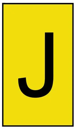 Produktfoto 1 von HellermannTyton Ovalgrip Kabelmarkierung Aufschiebbar, Beschriftung: J, Schwarz Gelb, Ø 2.5 mm - 6 mm, 5 mm x 8.6mm