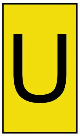 Produktfoto 1 von HellermannTyton Ovalgrip Kabelmarkierung Aufschiebbar, Beschriftung: U, Schwarz Gelb, Ø 1.7 mm - 3.6 mm, 4.0 mm x 5.3mm