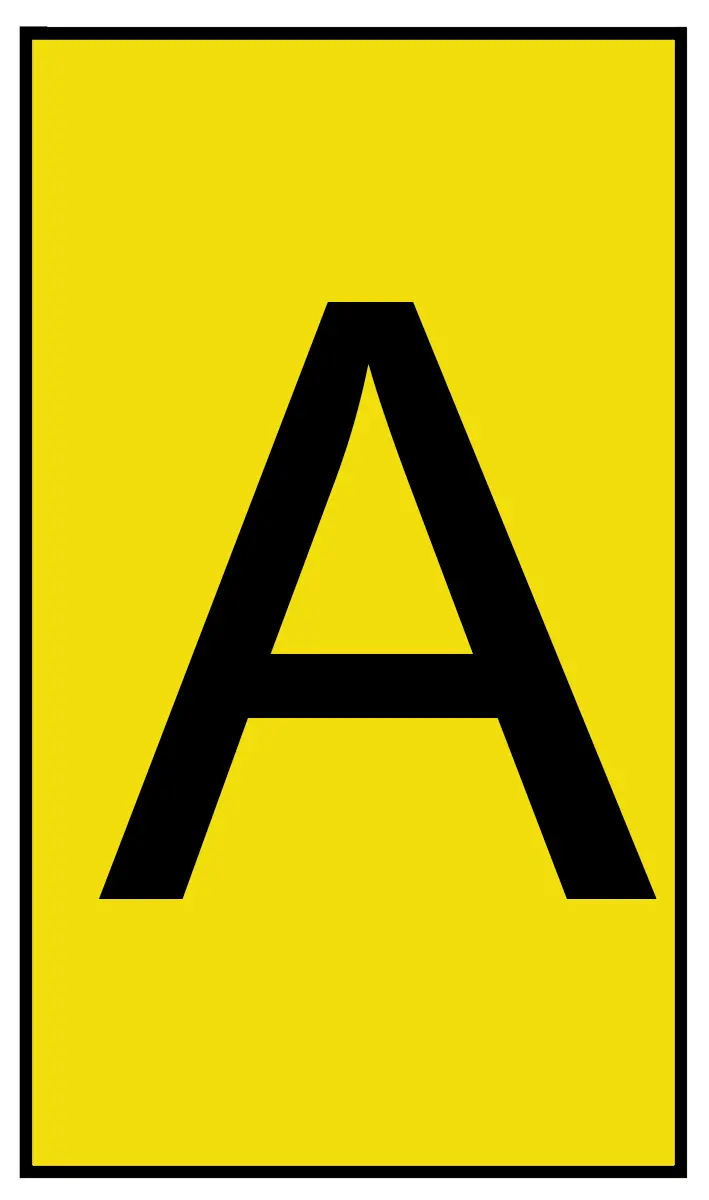 Produktfoto 1 von HellermannTyton Ovalgrip Kabelmarkierung Aufschiebbar, Beschriftung: A, Gelb, Ø 2.5 mm - 6 mm, 5 mm x 8.6 mm