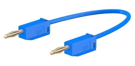 Produktfoto 1 von Staubli Steckverbinder-Messleitung 10A Stecker / Stecker, Blau Polyvinylchlorid-isoliert 300 mm, 30 V ac, 60V dc