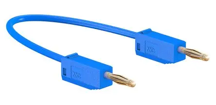 Produktfoto 1 von Staubli Steckverbinder-Messleitung 10A Stecker / Stecker, Blau Polyvinylchlorid-isoliert 500 mm, 30 V ac, 60V dc