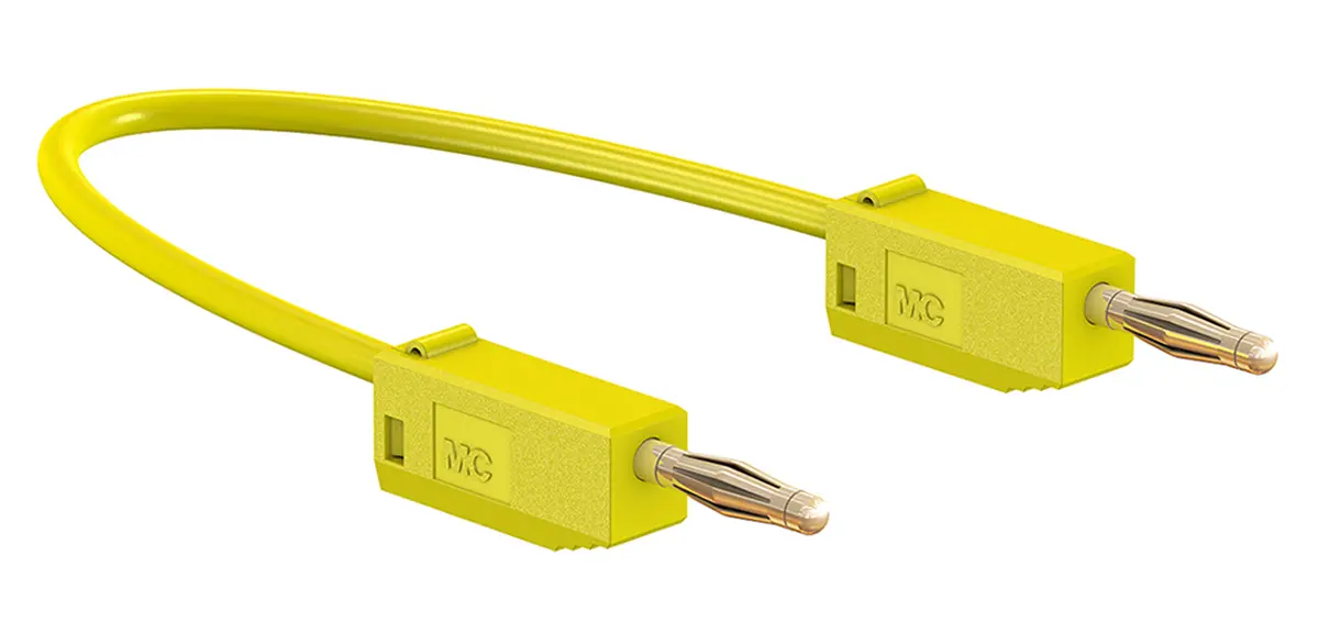Produktfoto 1 von Staubli Steckverbinder-Messleitung 10A Stecker / Stecker, Gelb Polyvinylchlorid-isoliert 500 mm, 60 V dc