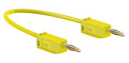 Produktfoto 1 von Staubli Steckverbinder-Messleitung 10A Stecker / Stecker, Gelb Polyvinylchlorid-isoliert 500 mm, 30 V ac, 60V dc