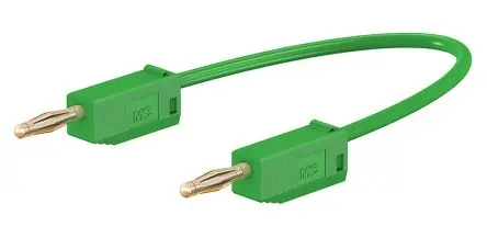 Produktfoto 1 von Staubli Steckverbinder-Messleitung 10A Stecker / Stecker, Grün Polyvinylchlorid-isoliert 300 mm, 30 V ac, 60V dc
