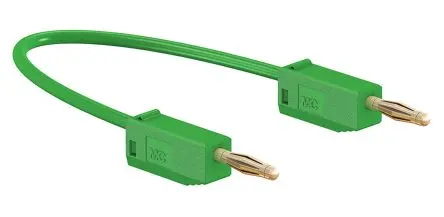 Produktfoto 1 von Staubli Steckverbinder-Messleitung 10A Stecker / Stecker, Grün Polyvinylchlorid-isoliert 500 mm, 30 V ac, 60V dc