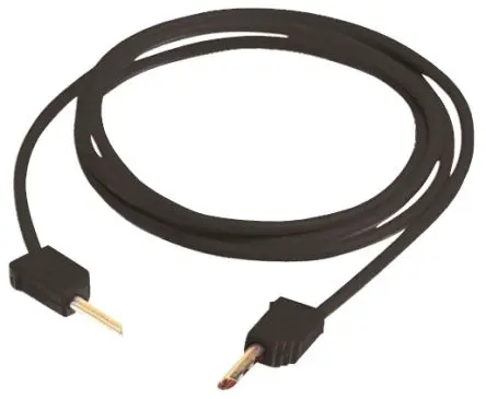 Produktfoto 1 von Staubli Steckverbinder-Messleitung 10A Stecker / Stecker, Schwarz Polyvinylchlorid-isoliert 600 mm, 30 V ac, 60V dc