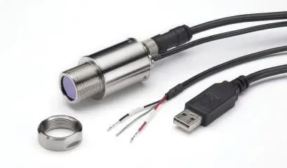 Produktfoto 1 von Calex Infrarot-Temperatursensor, Temperatursensor Ausgang, ±2°C or 1% of reading 1 m bis 1000 °C, 250 °C Mit Gewinde
