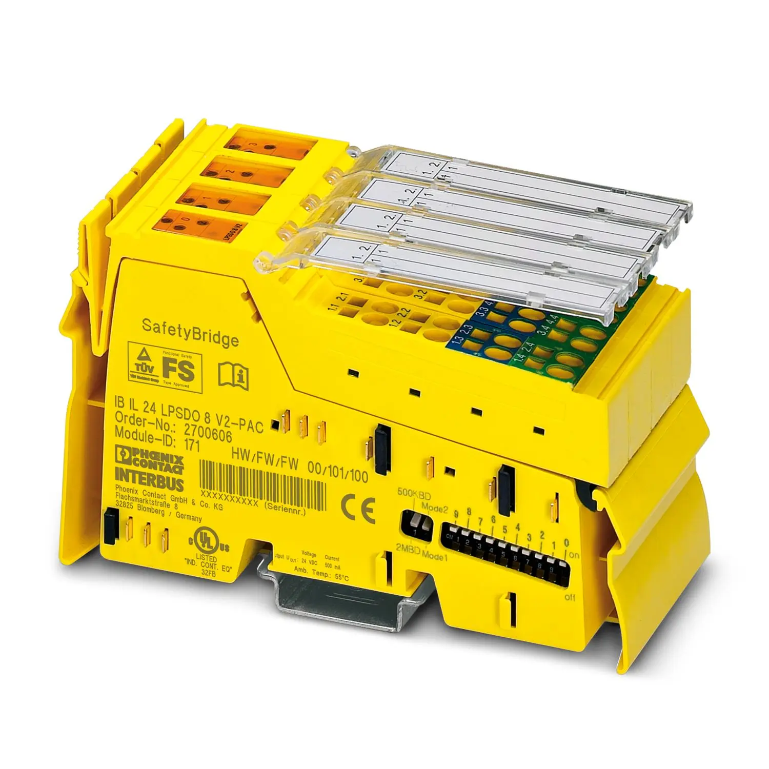 Produktfoto 1 von Phoenix Contact IB IL Digitales Ausgangsmodul für Sicherheitsbrückensystem / 8 x Inline  Digital Ausgang 7,5 V DC