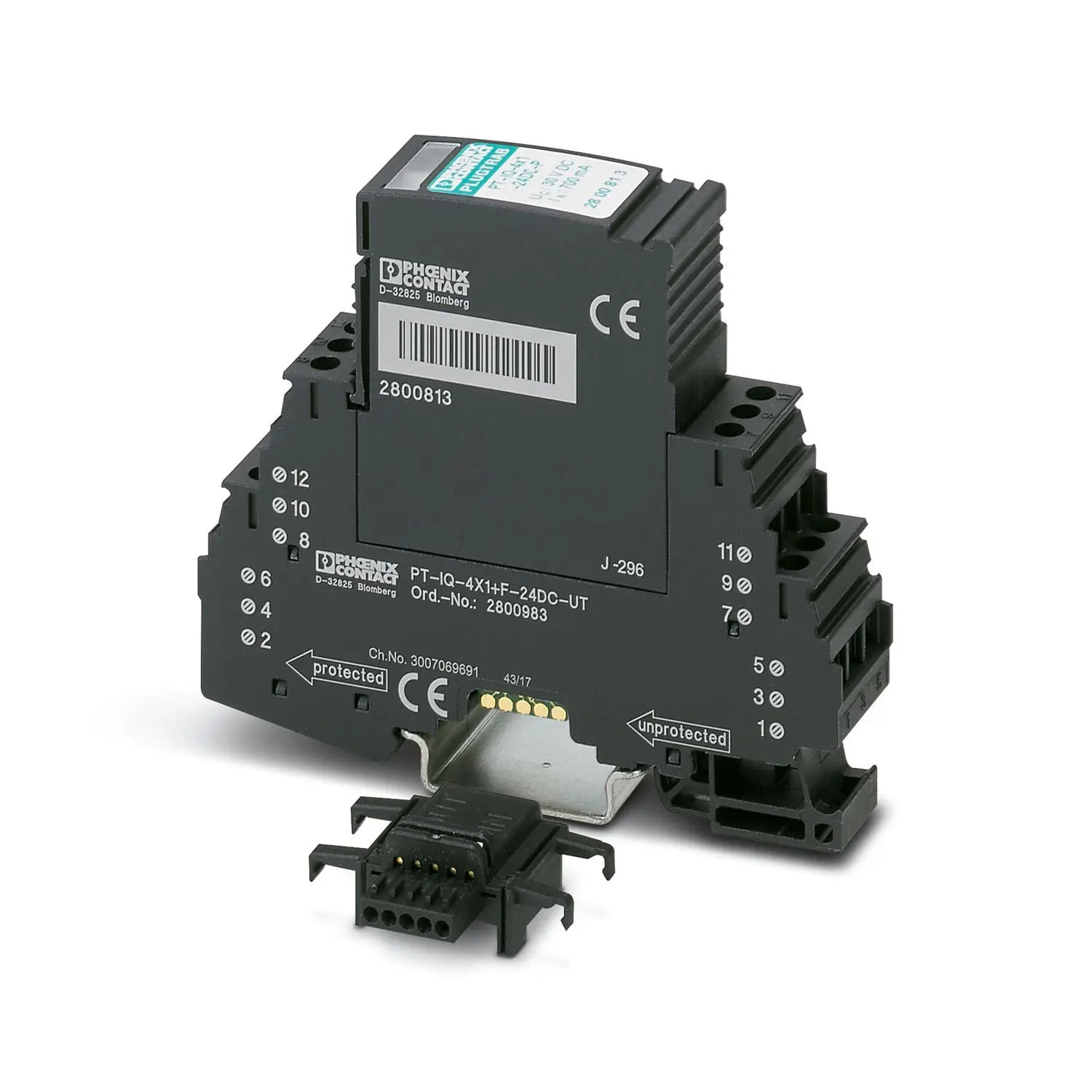 Produktfoto 1 von Phoenix Contact, Überspannungsschutz, 950 V 0.7 A DIN-Hutschiene FK-MC PT-IQ