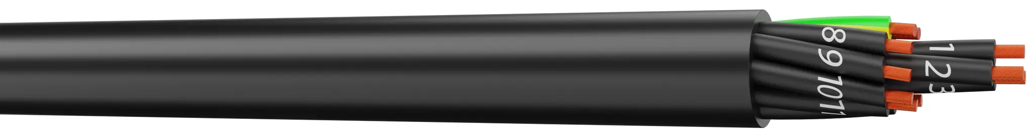 AXINDUS YY Steuerkabel, 7-adrig 1 mm² 17 AWG Ungeschirmt Schwarz, 1000 m, Polyvinylchlorid