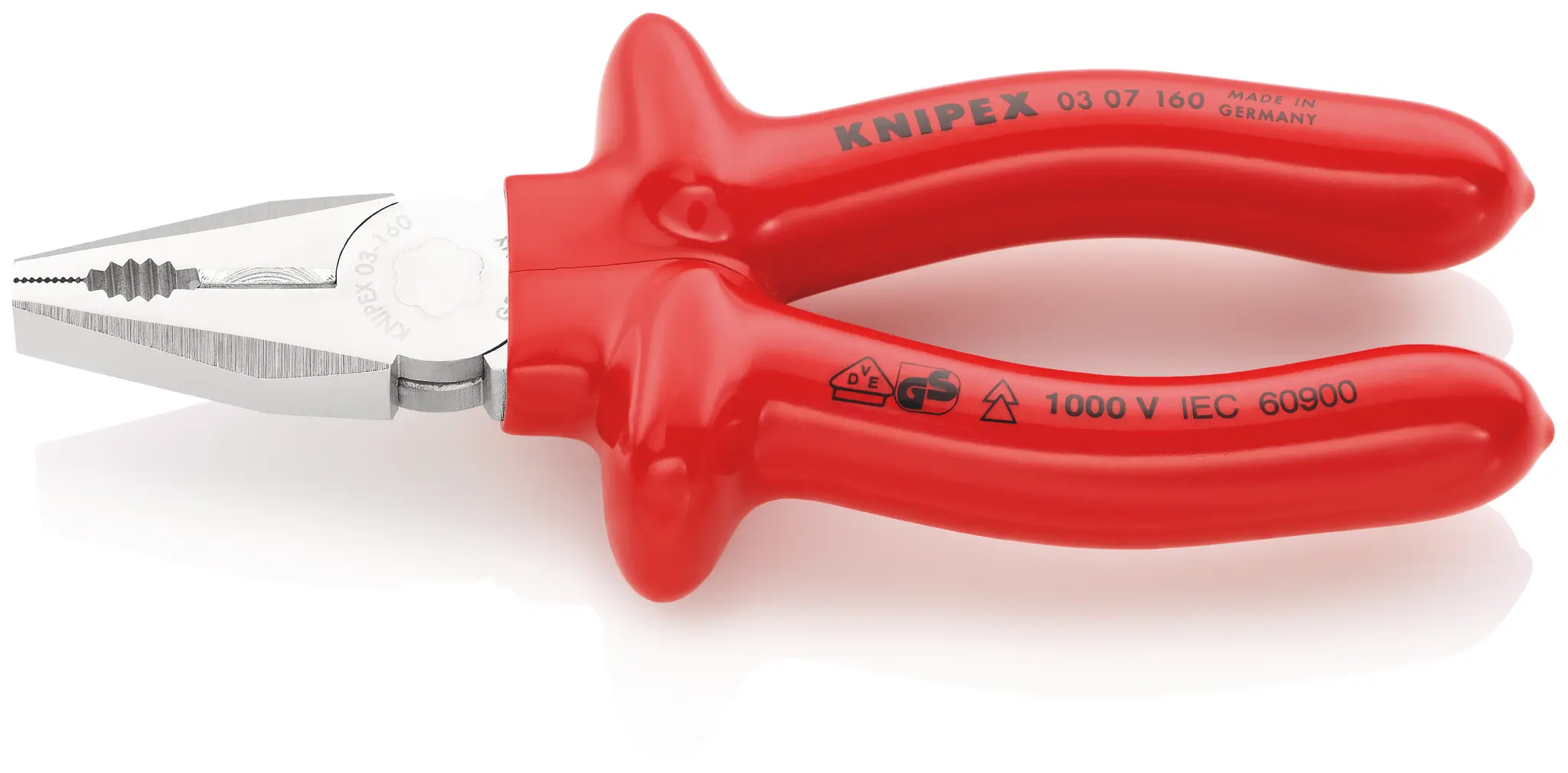 Produktfoto 1 von Knipex Rundzange Schneidkraft → Copper Cable: 10 mm Hard Wire: 2 mm Medium Hard Wire: 3, 1 mm 160 mm VDE 1000V