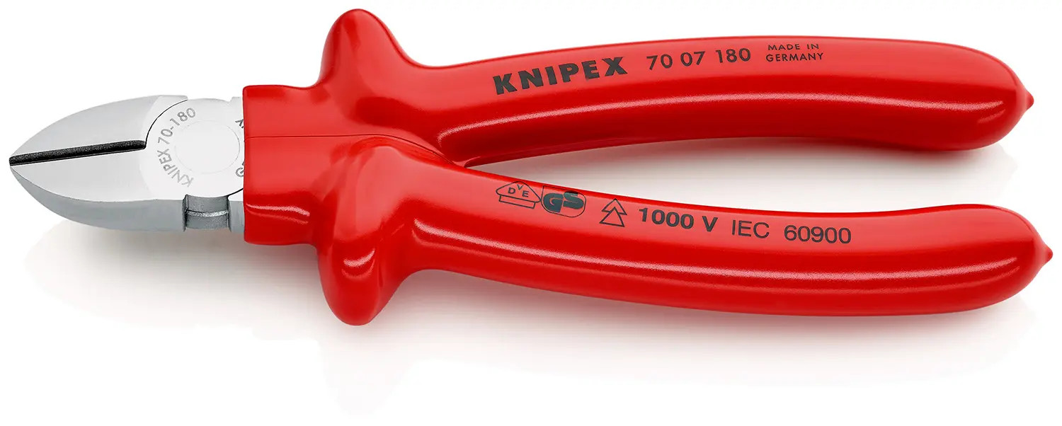 Produktfoto 1 von Knipex Knipex VDE Seitenschneider 180 mm, Schneidleistung 4mm