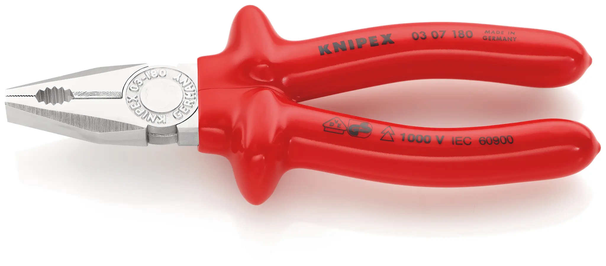 Produktfoto 1 von Knipex Rundzange Schneidkraft → Copper Cable: 12 mm Hard Wire: 2, 2 mm Medium Hard Wire: 3, 4 mm 180 mm VDE 1000V