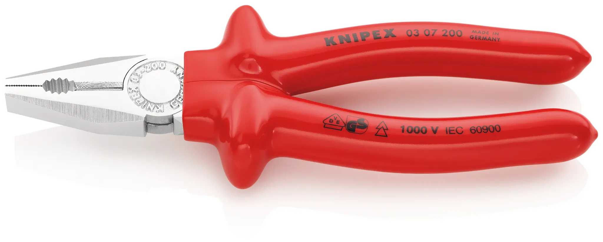 Produktfoto 1 von Knipex Rundzange Schneidkraft → Copper Cable: 13 mm Hard Wire: 2, 5 mm Medium Hard Wire: 3, 8 mm 200 mm VDE 1000V
