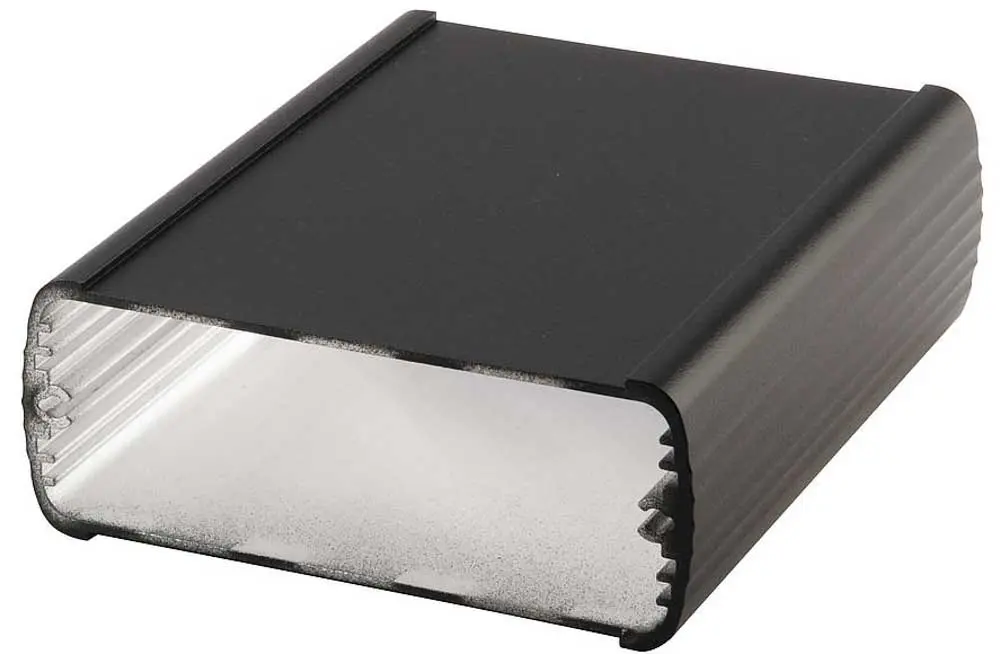 Produktfoto 1 von Bopla Alubos; Gehäuse; Aluminium; Schwarz IP65 Breite 82 mm Höhe 32 mm Länge 100 mm