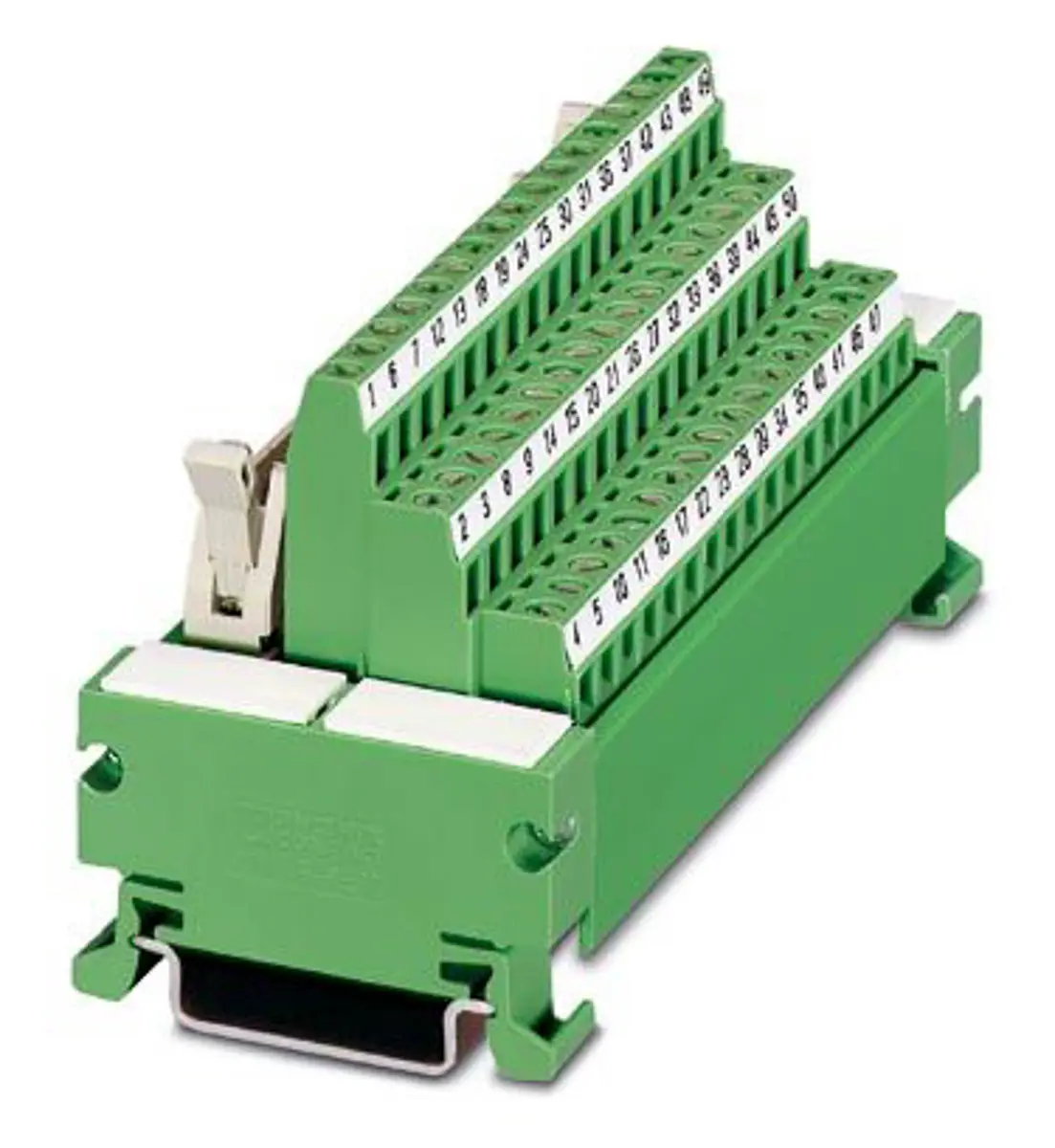 Produktfoto 1 von Phoenix Contact Schnittstellenmodul Flachbandkabel, Stecker, 50-polig, 50 V ac, 60 V dc, DIN-Hutschiene 1A
